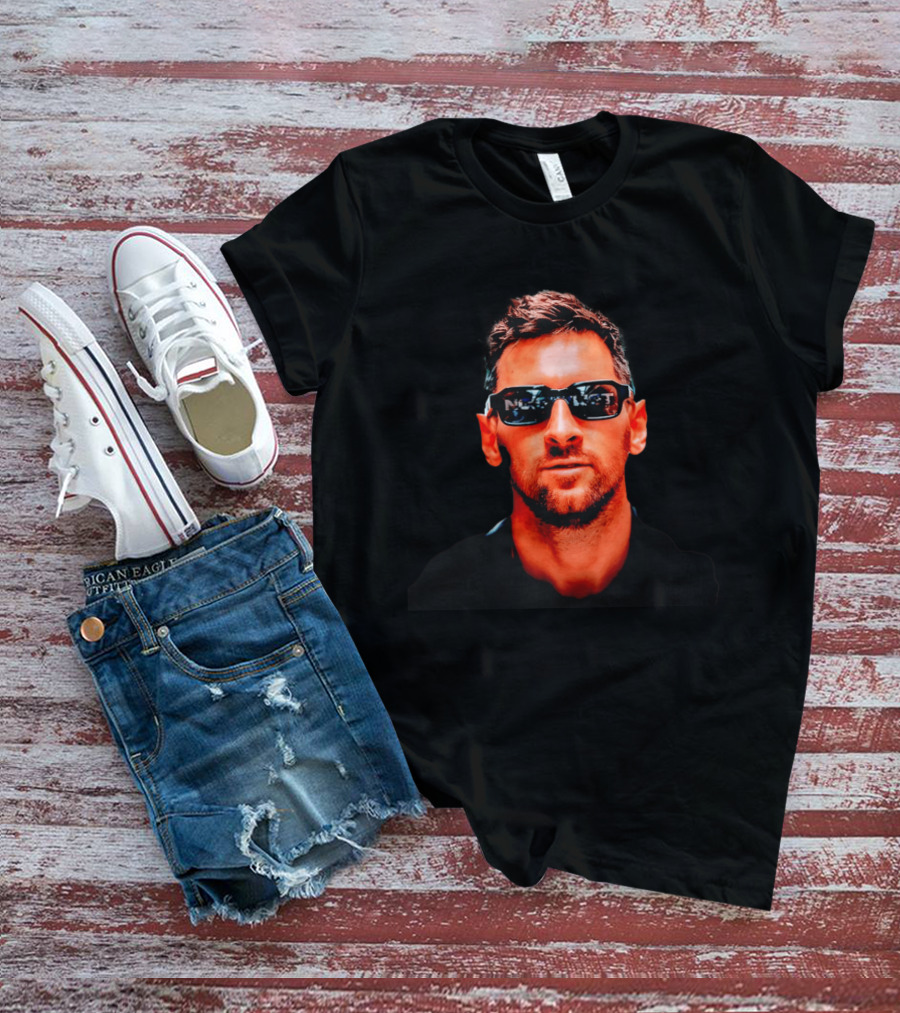 Lionel Messi Inter Miami Sunglasses Cool Soccer Star Look T-Shirt
