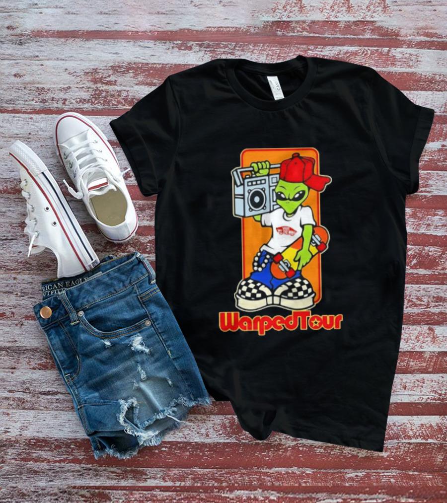 Vans Off The Wall Alien Skater Boombox Warped Tour Checker Shoes T-Shirt