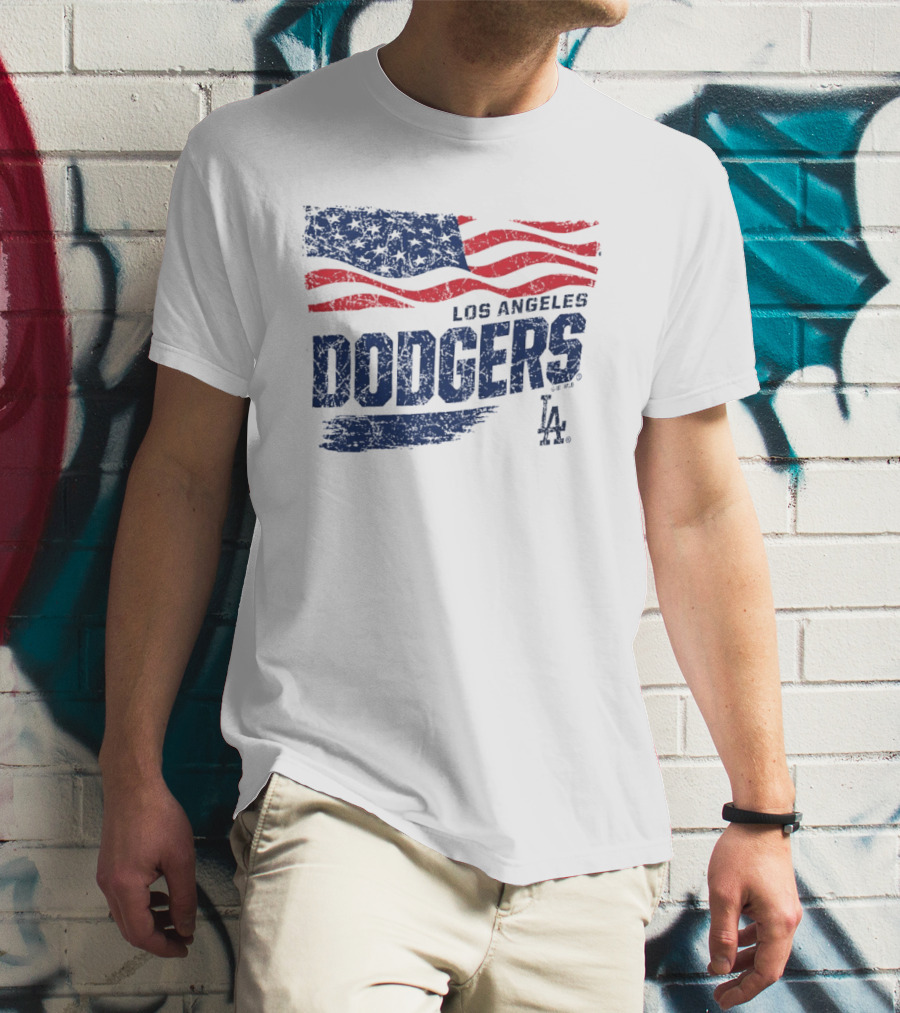 Los Angeles Dodgers American Flag T-Shirt