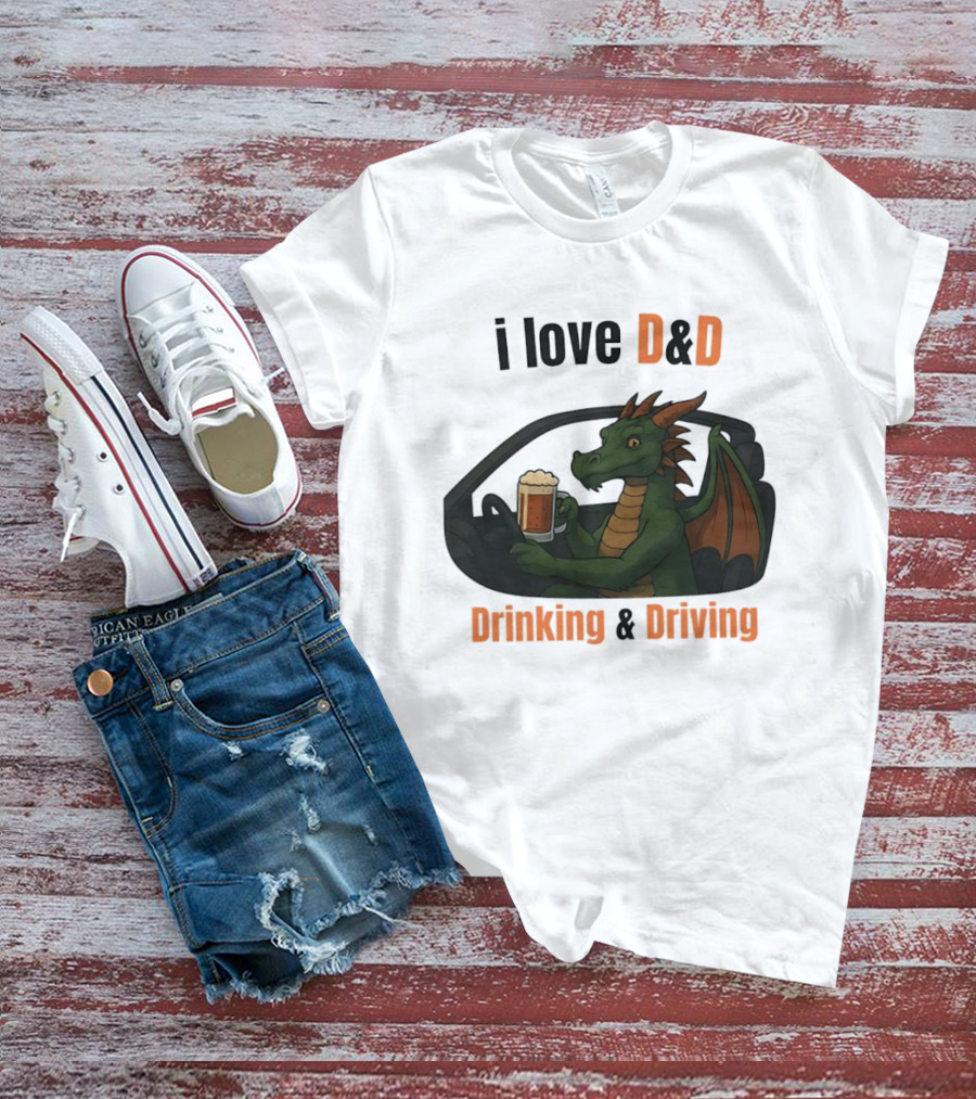 I Love D&D Dragon Beer Drinking And Driving T-Shirt