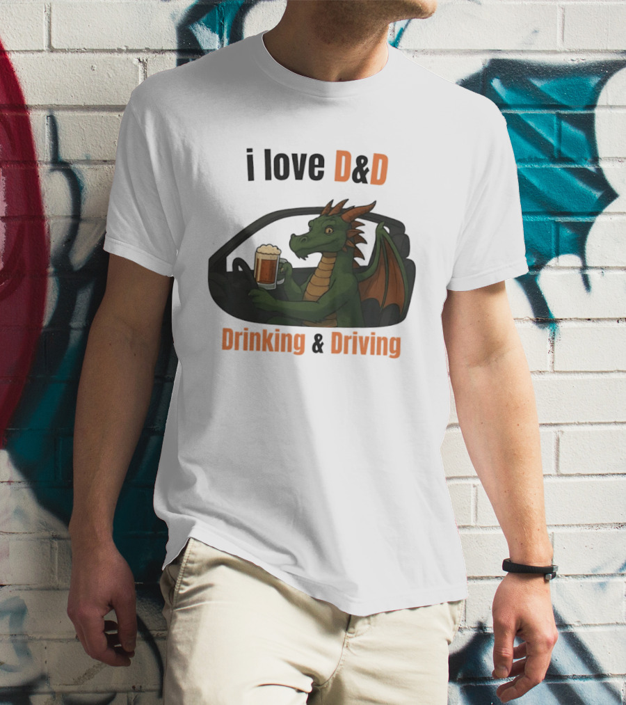 I Love D&D Dragon Beer Drinking And Driving T-Shirt