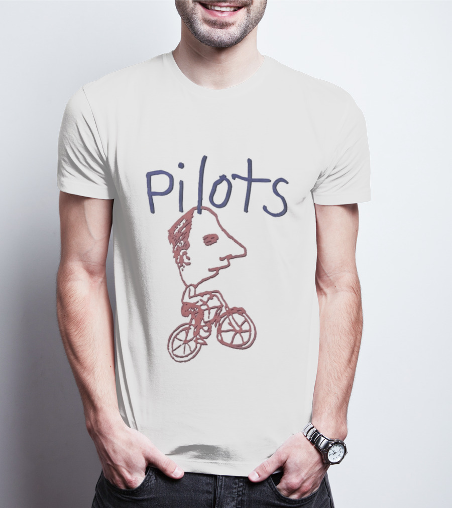 Pilots Bicycle Drawing With Face Sketch T-Shirt