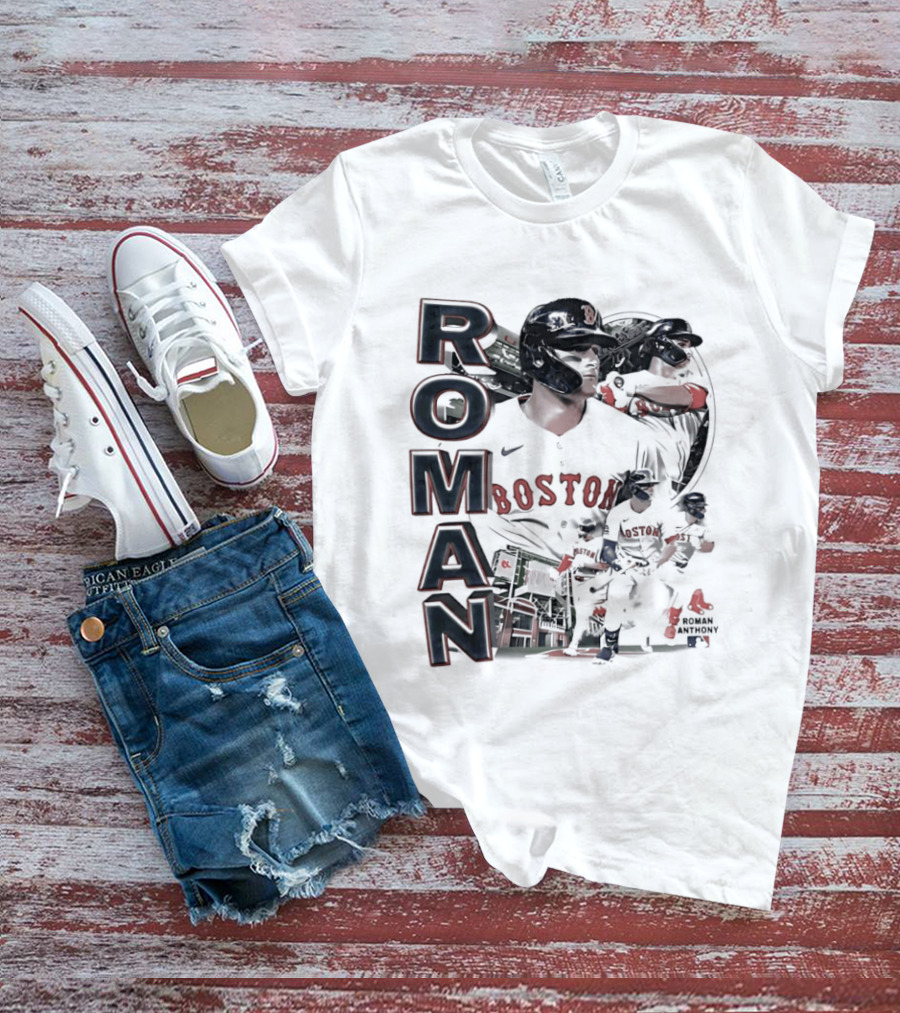 Roman Anthony Boston Red Sox 90s Bootleg Collage T-Shirt