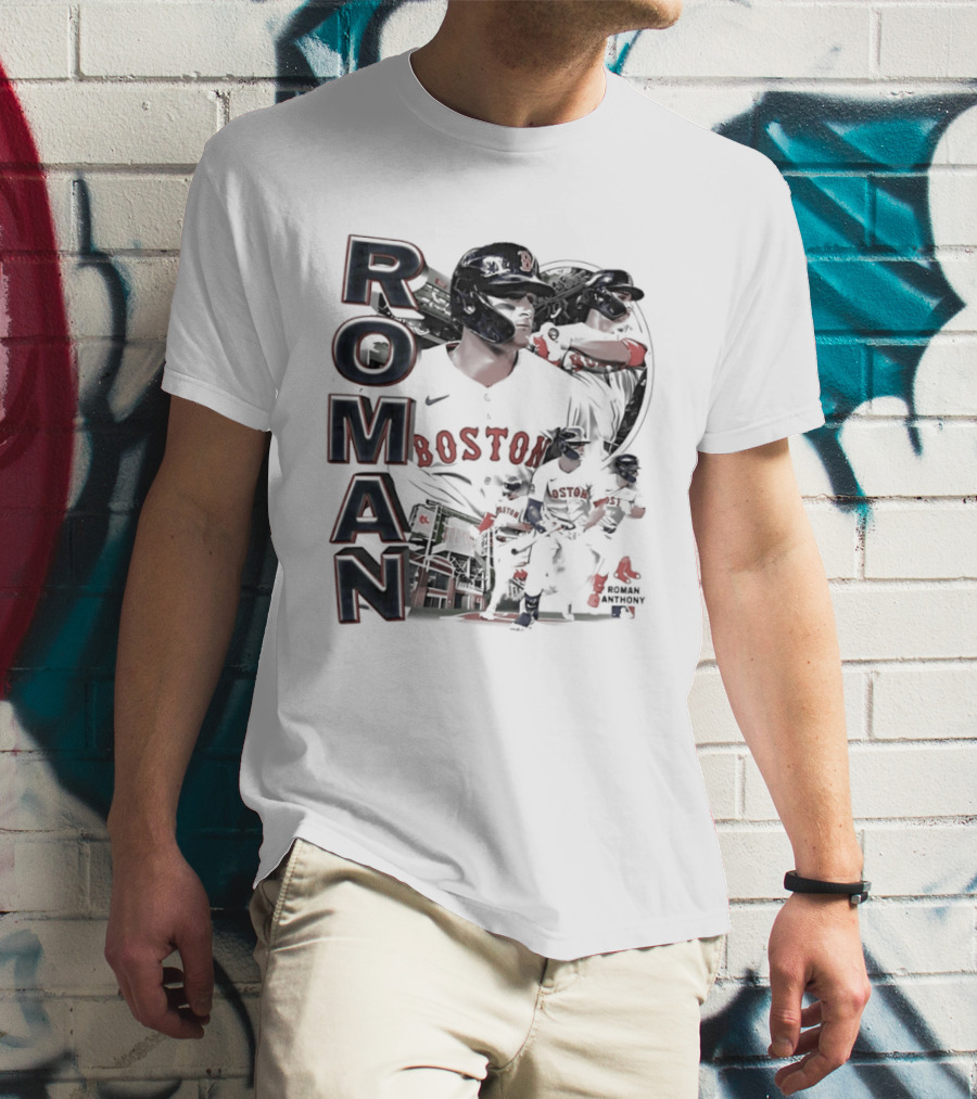 Roman Anthony Boston Red Sox 90s Bootleg Collage T-Shirt
