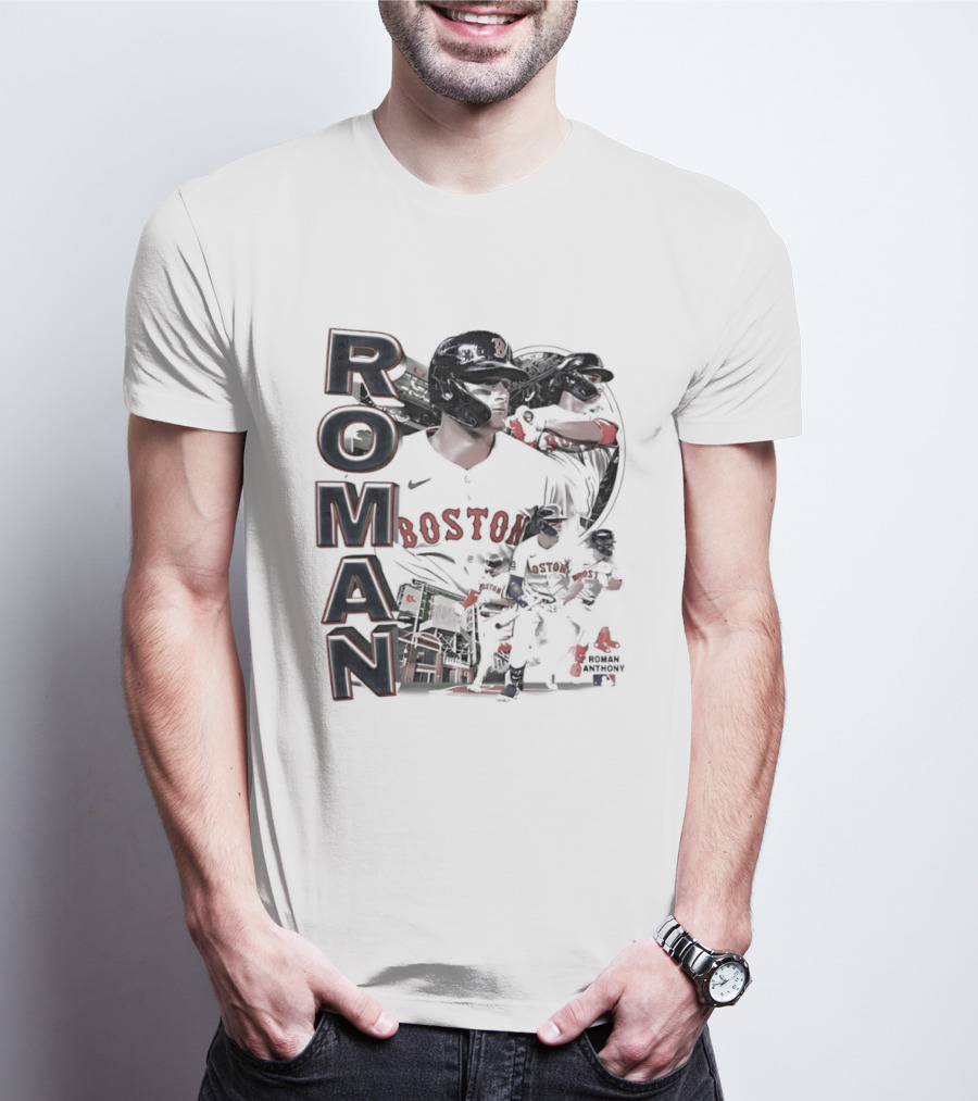 Roman Anthony Boston Red Sox 90s Bootleg Collage T-Shirt