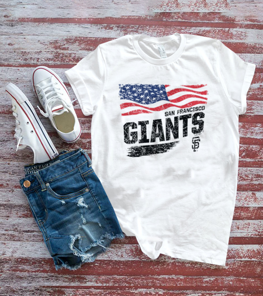 San Francisco Giants American Flag 4th Of July Celebration T-Shirt