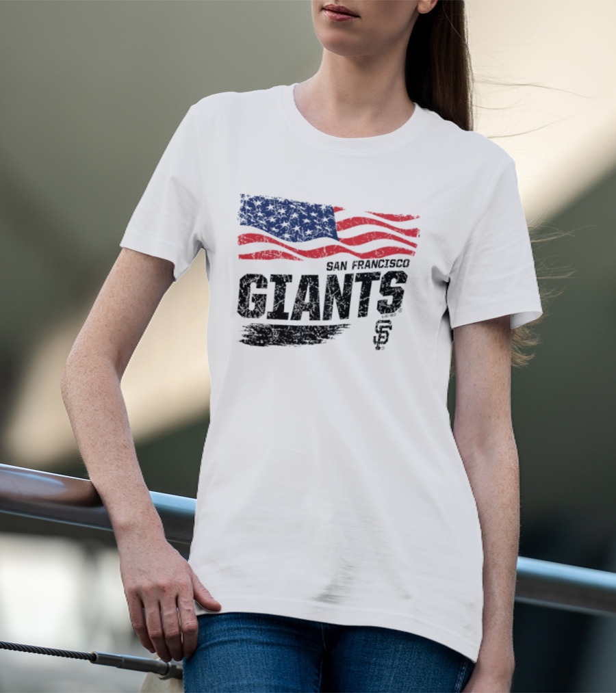 San Francisco Giants American Flag 4th Of July Celebration T-Shirt