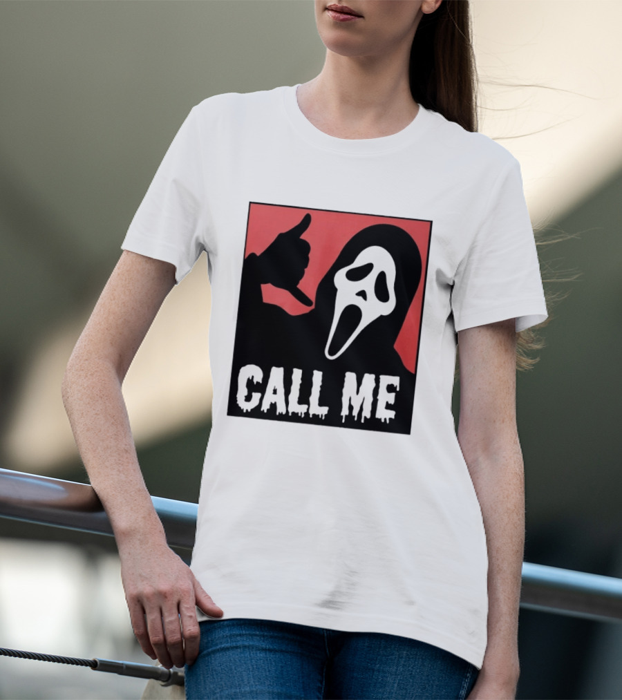 Ghostface Call Me Horror Halloween Scream T-Shirt