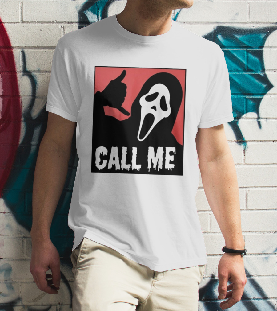 Ghostface Call Me Horror Halloween Scream T-Shirt
