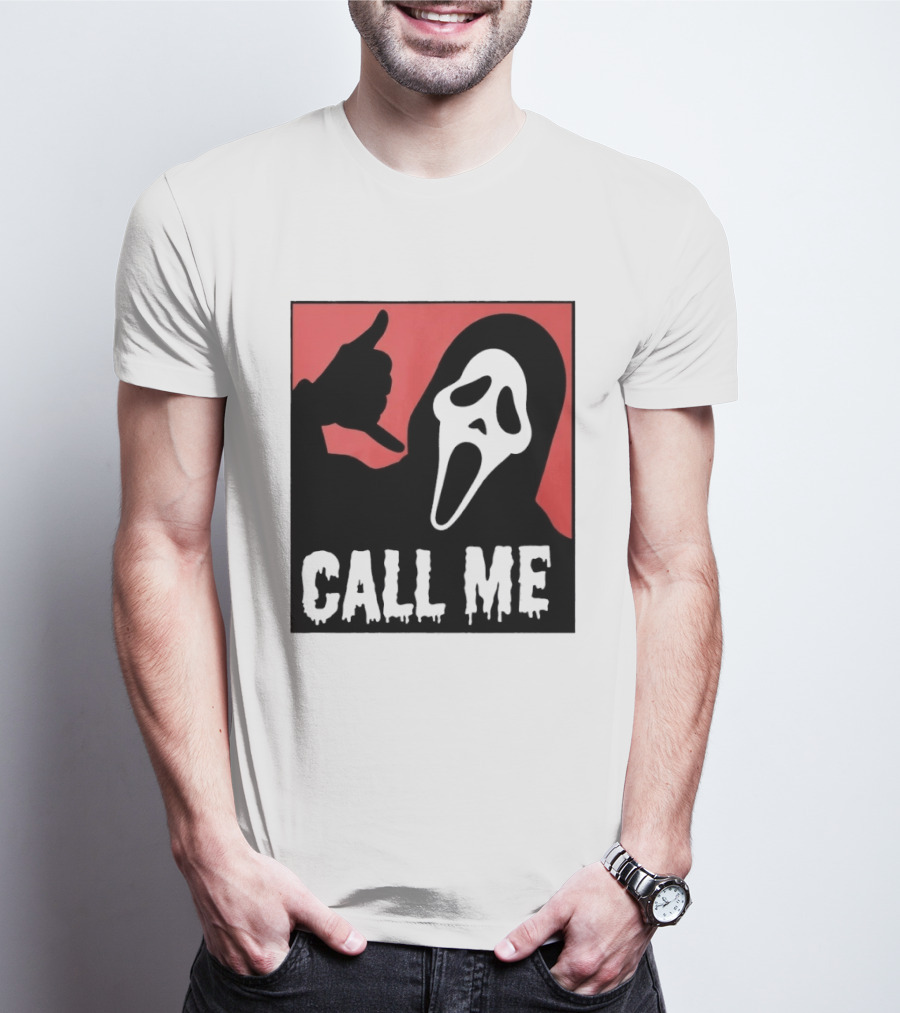 Ghostface Call Me Horror Halloween Scream T-Shirt