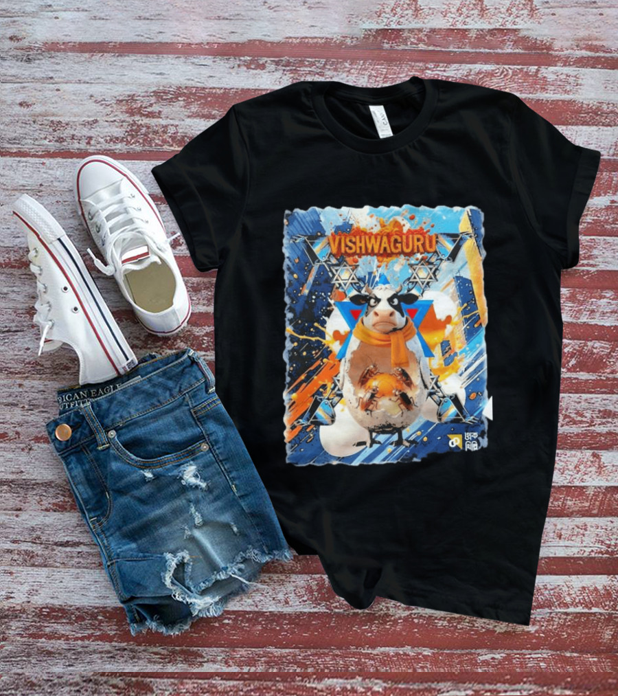 Vishwaguru Cow 2026 Stars Abstract T-Shirt