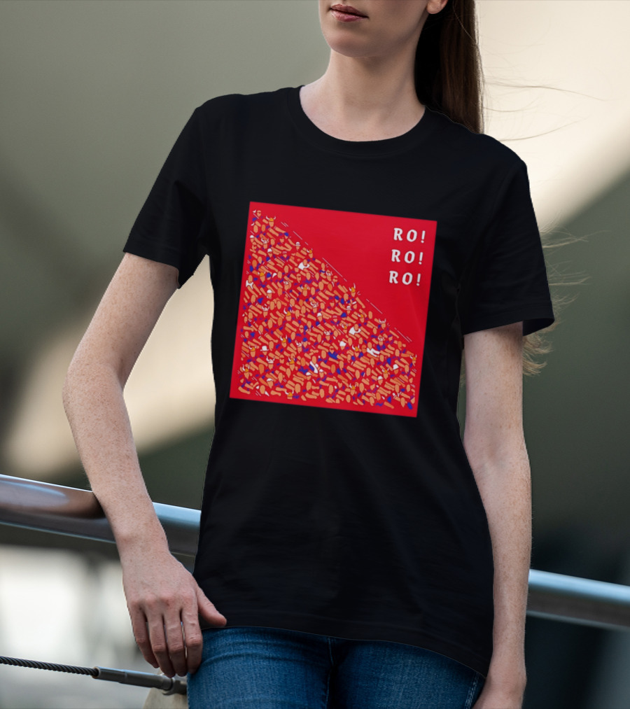 Ro Ro Ro Viking Helmet Crowd Art Red T-Shirt