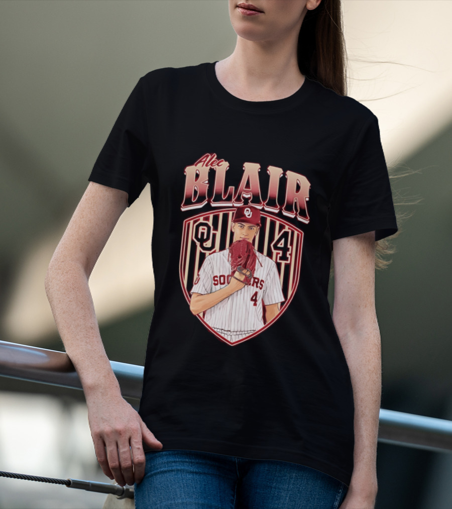 Oklahome Sooners Alec Blair Number 4 Baseball Player T-Shirt