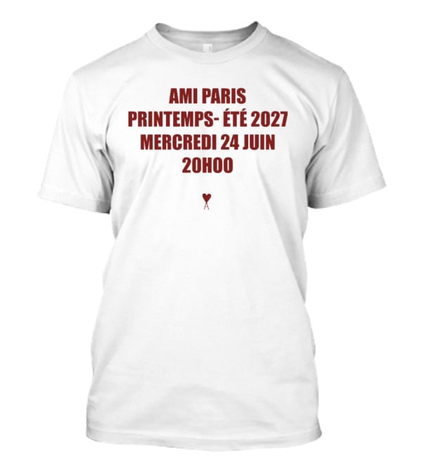 Ami Paris Printemps Été 2027 Mercredi 24 Juin 20H00 Heart T-Shirt