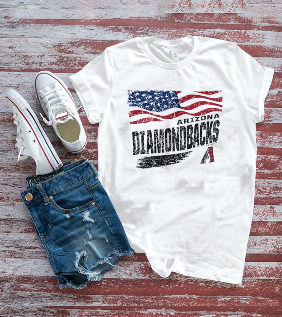 Arizona Diamondbacks Waving American Flag Fourth Of July Celebration T-Shirt