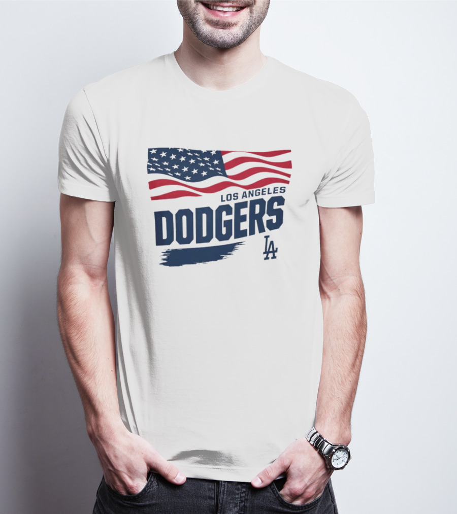 Los Angeles Dodgers Waving Flag LA Dodgers Starter Baseball Team T-Shirt