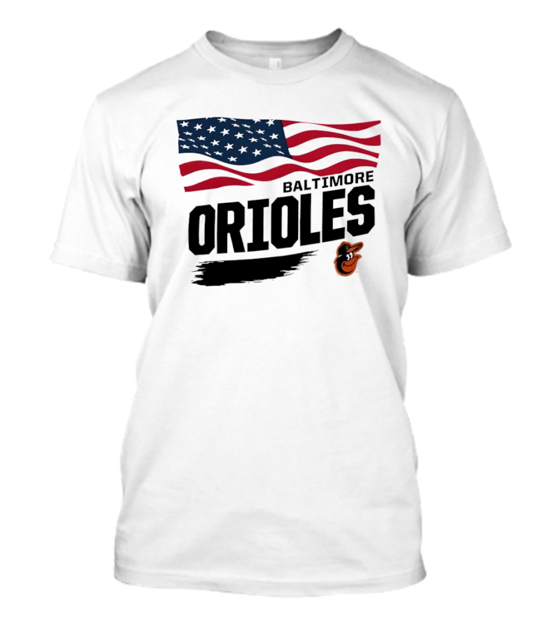 Baltimore Orioles American Flag MLB Team T-Shirt