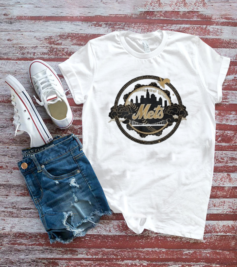 Mets Fourth Wing Night Skyline Baseball T-Shirt