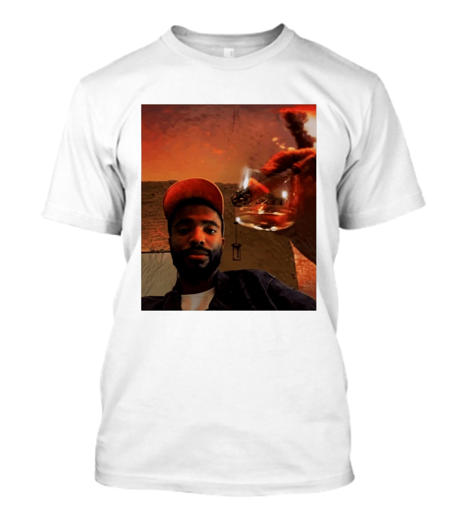 Mikal Bridges Phoenix Suns Cigar Whiskey Glass Sunset Vibes T-Shirt