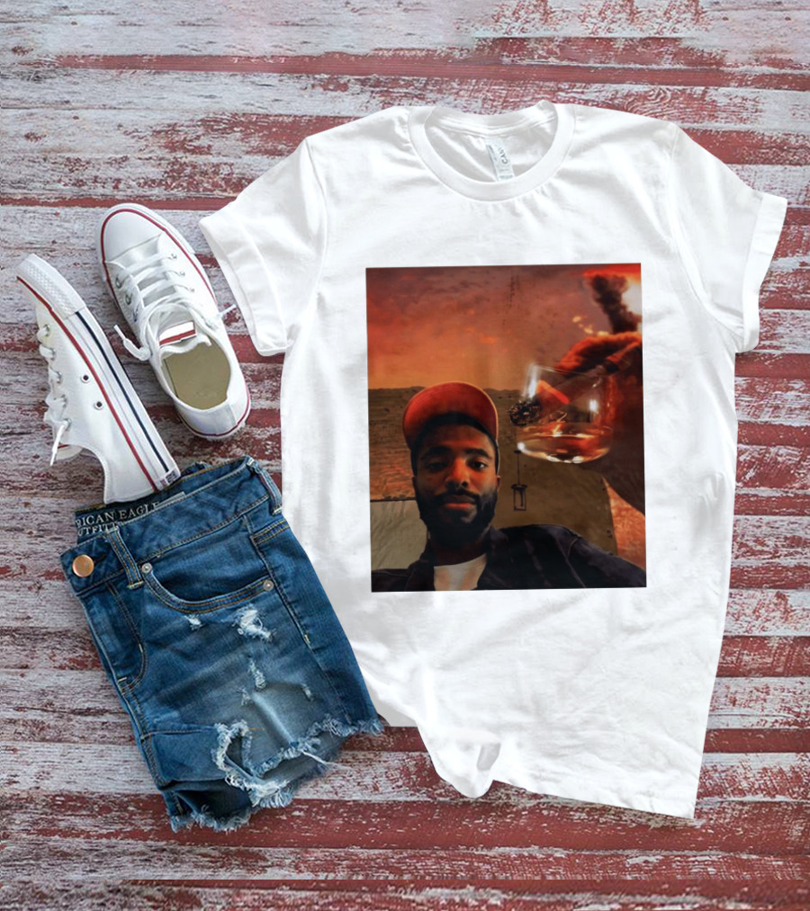 Mikal Bridges Phoenix Suns Cigar Whiskey Glass Sunset Vibes T-Shirt