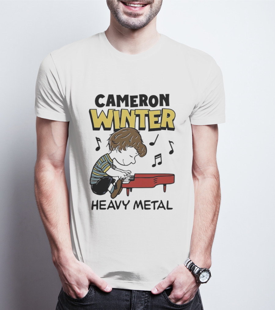 Cameron Winter Heavy Metal Schroeder Peanuts Comic Piano T-Shirt
