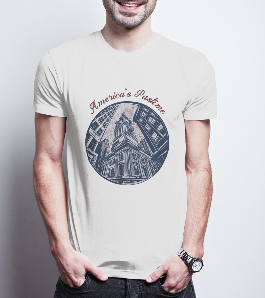 Philadelphia Independence Hall America's Pastime Baseball T-Shirt
