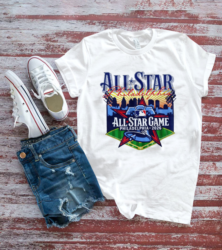Philadelphia Phillies All Star Game 2026 Skyline Baseball MLB T-Shirt