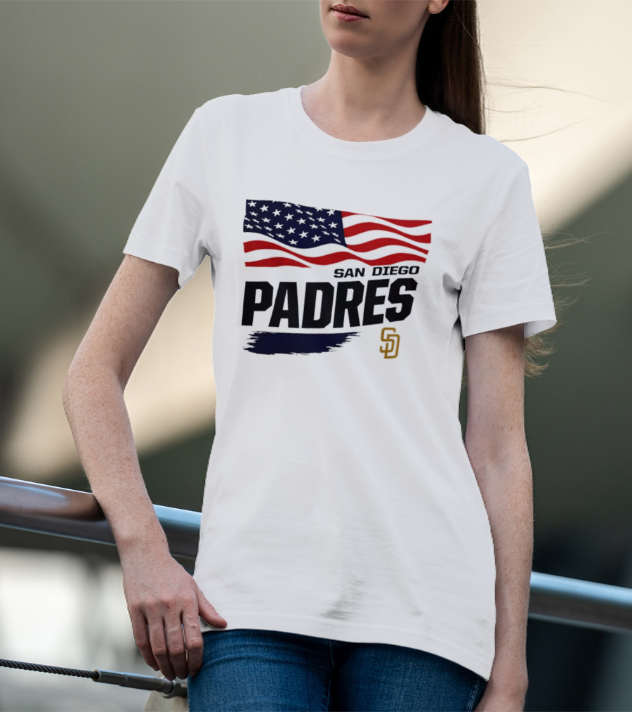 San Diego Padres American Flag SD T-Shirt