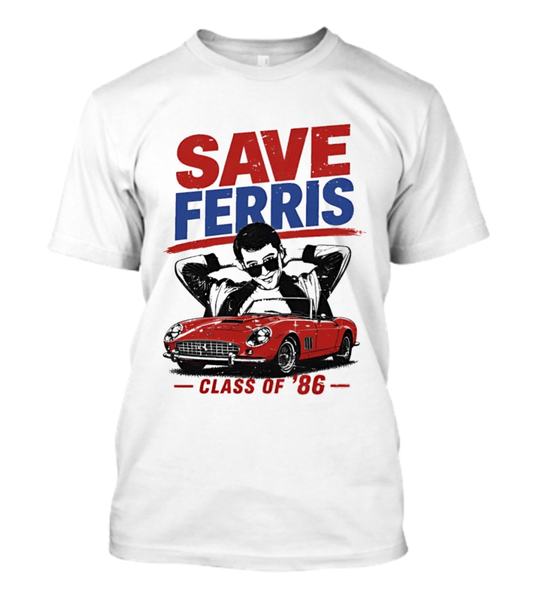 Save Ferris Class Of '86 Red Car Iconic Look T-Shirt