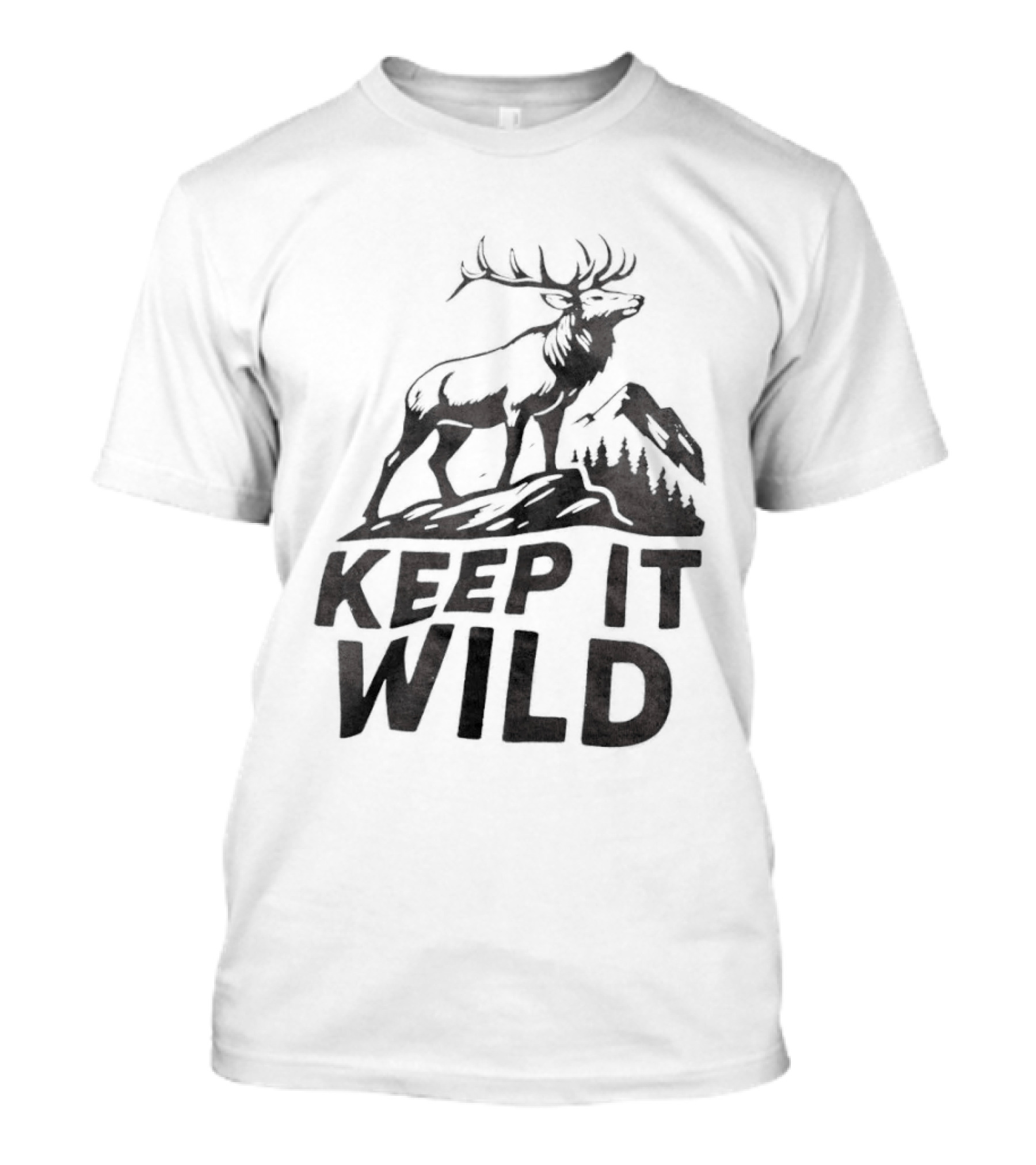 Keep It Wild Elk Mountain Forest Wildlife Conservation T-Shirt