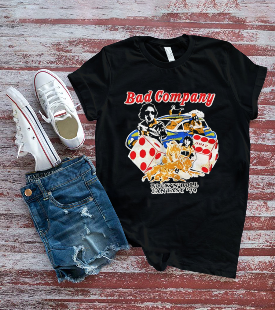 Bad Company Rock N Roll Fantasy '90 Dice And Muscle Car T-Shirt