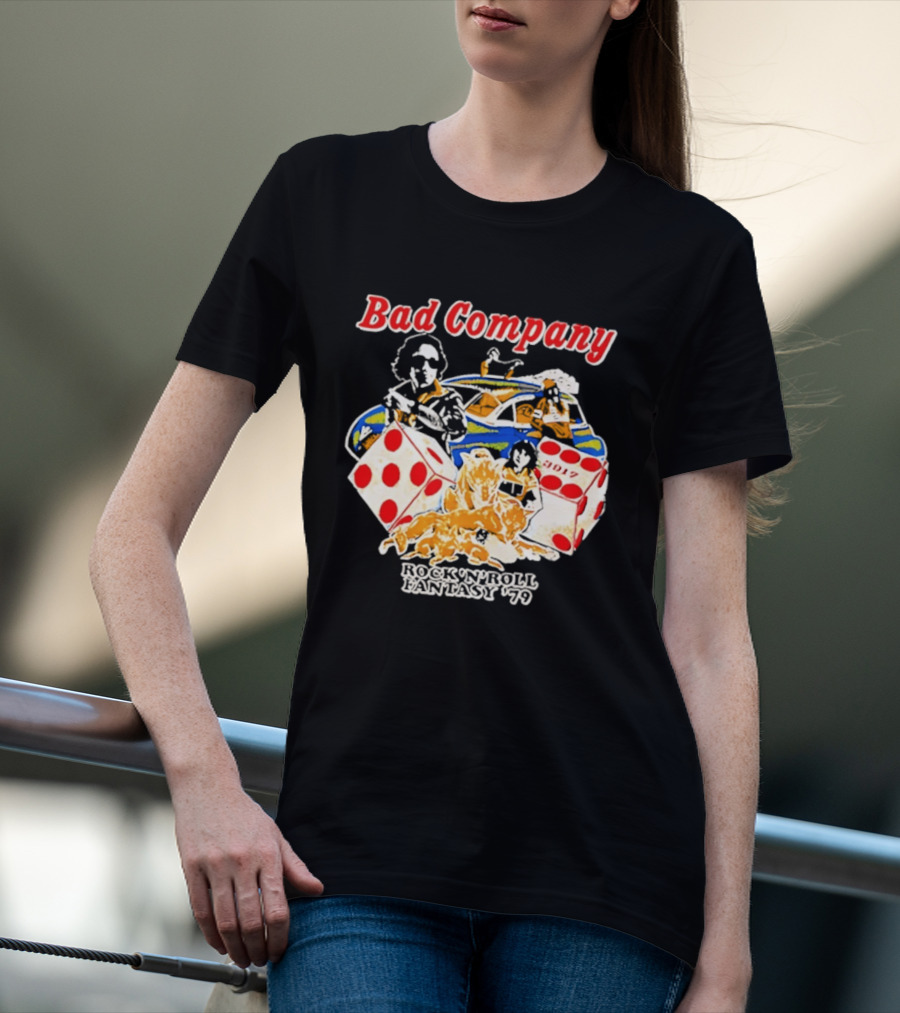 Bad Company Rock N Roll Fantasy '90 Dice And Muscle Car T-Shirt