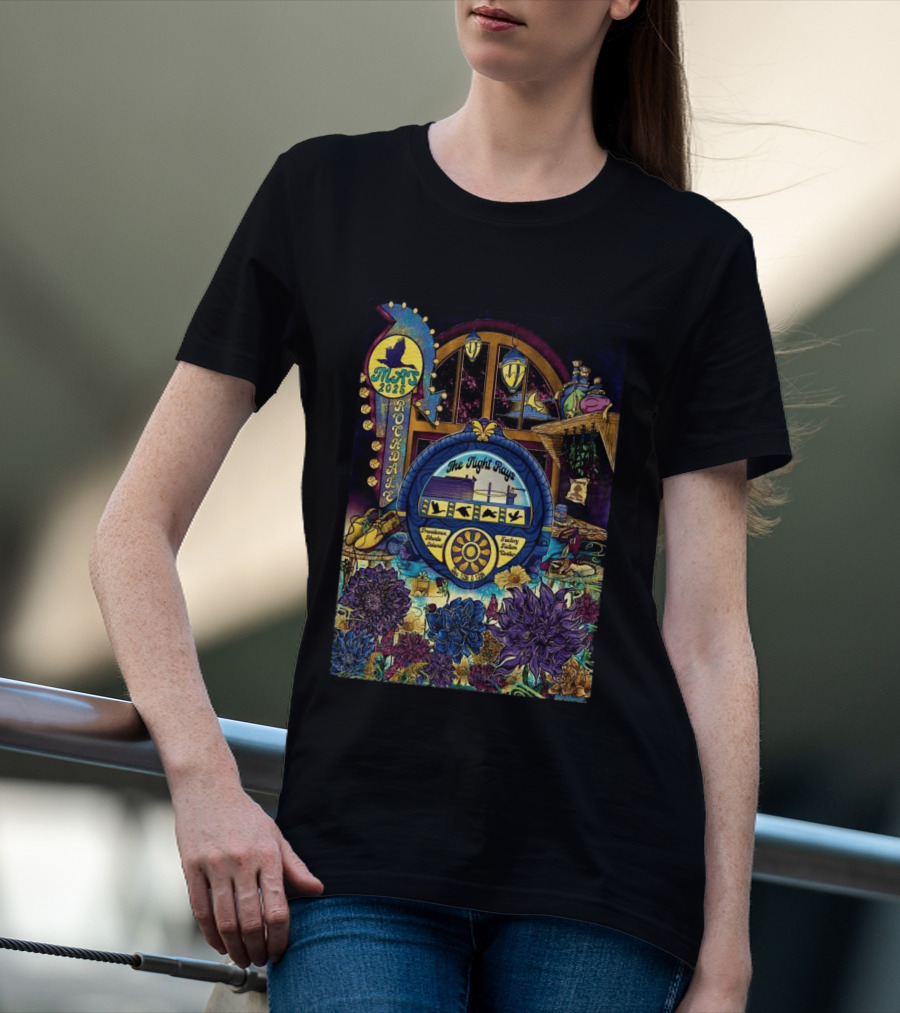 Rockadame Mats 2025 The Night Rays Providence Rhode Island Factory Ticket Center T-Shirt