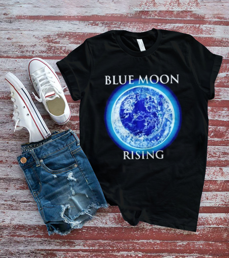 Blue Moon Rising Astronomy Celestial Night Sky Planetary T-Shirt