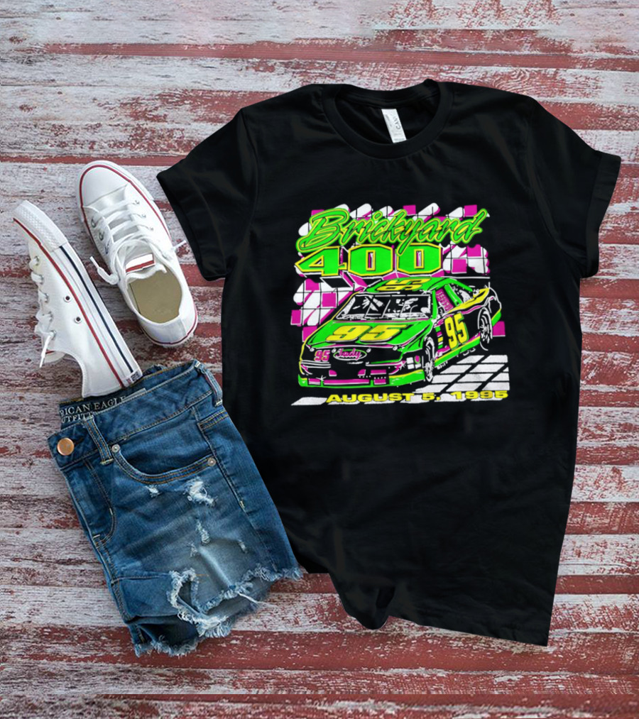 Brickyard 400 August 5 1995 Racing 95 Indy Checkerboard T-Shirt