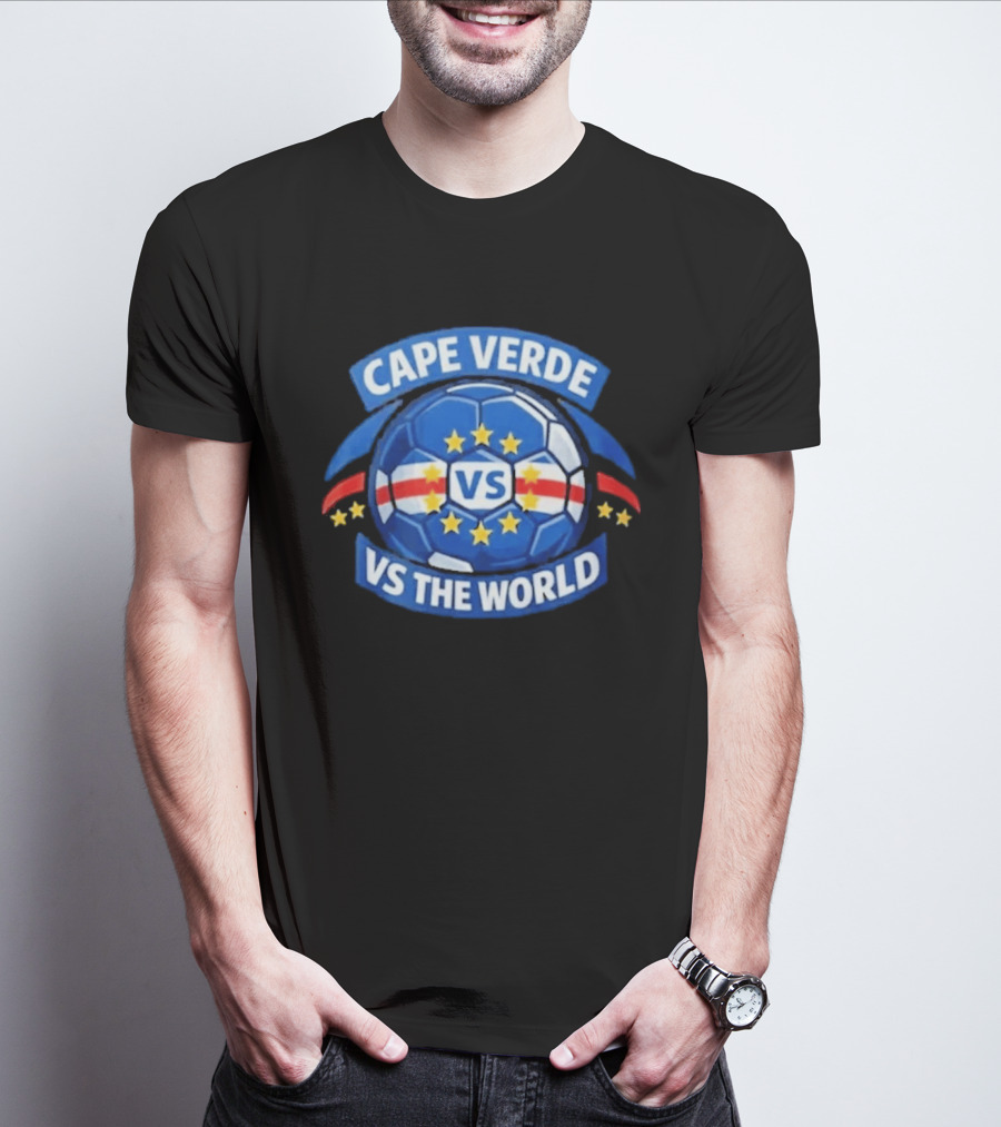 Cape Verde Football Vs The World Soccer Ball Stars T-Shirt