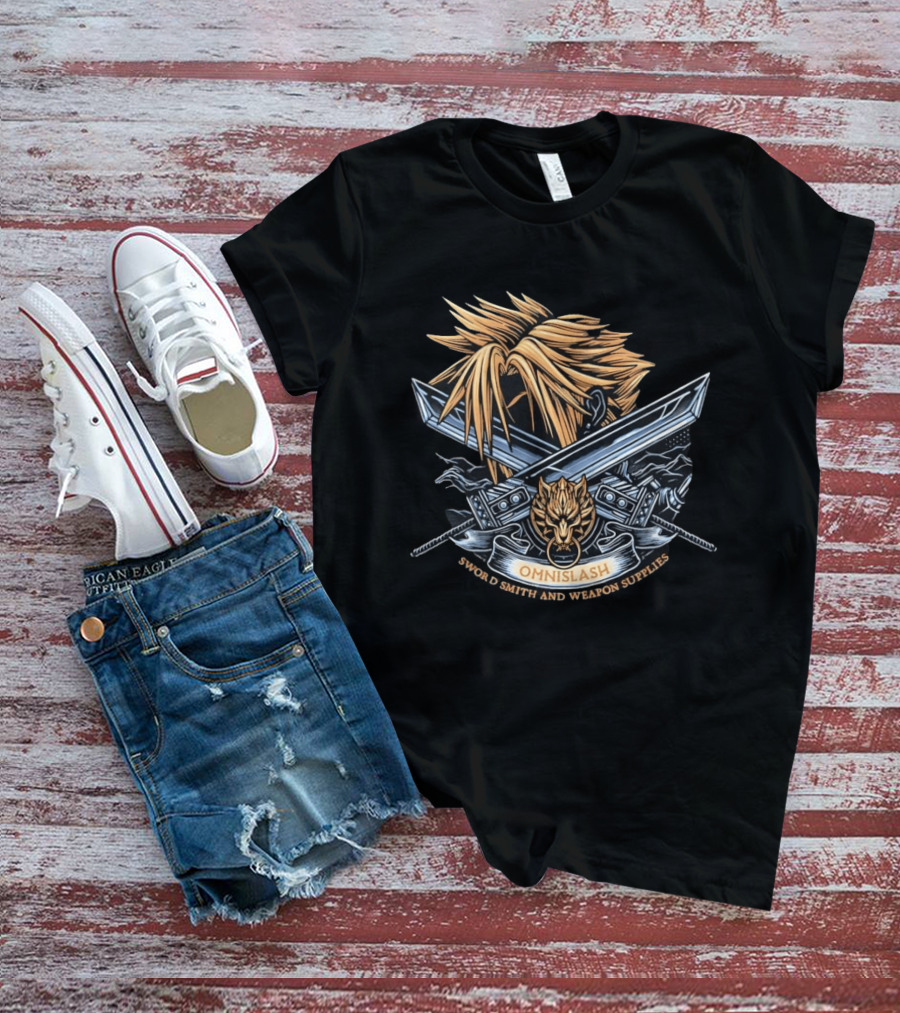 Cloud Strife Omnislash Swordsmith And Weapon Supplies Final Fantasy T-Shirt