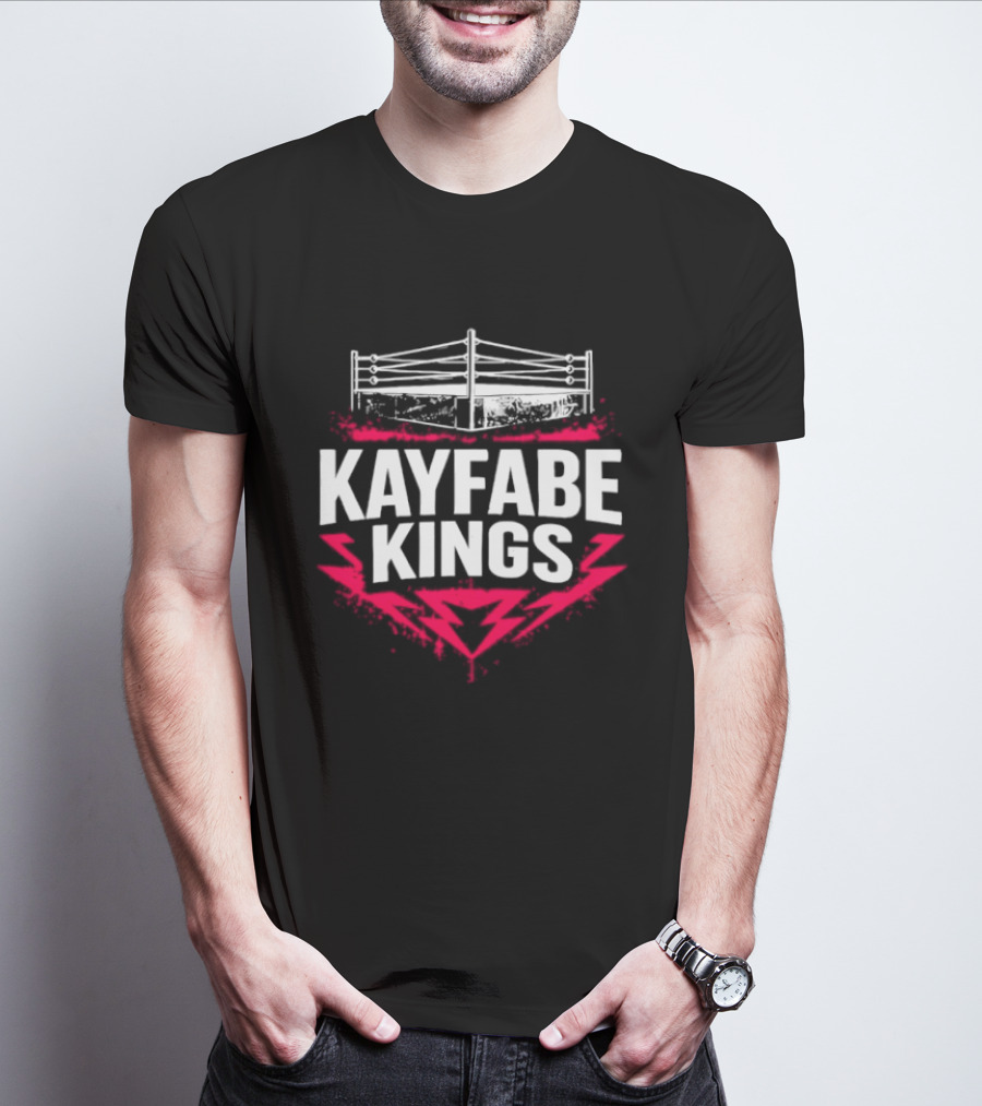 Kayfabe Kings Wrestling Ring WWE AEW Fans T-Shirt