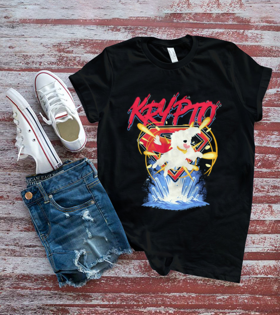 Krypto The Superdog With Superman Symbol And Skateboard T-Shirt