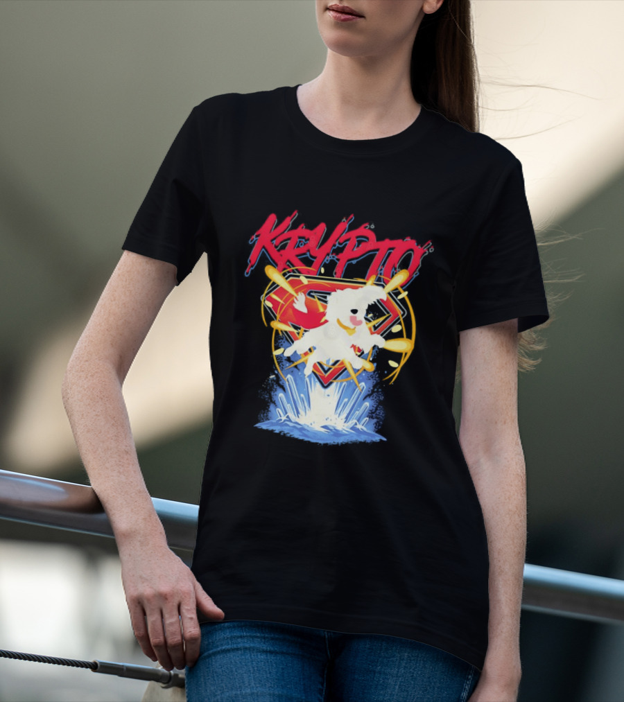 Krypto The Superdog With Superman Symbol And Skateboard T-Shirt