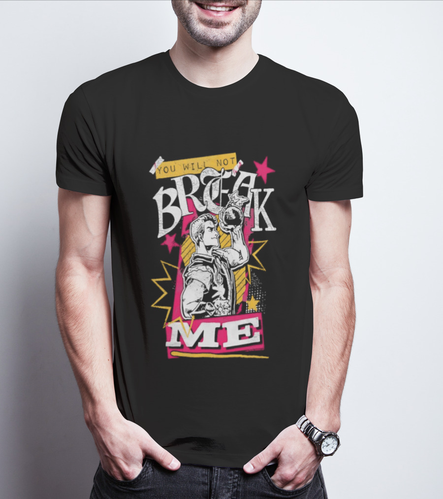 Break Me Bomb Guy Bold Typography Power Starburst T-Shirt