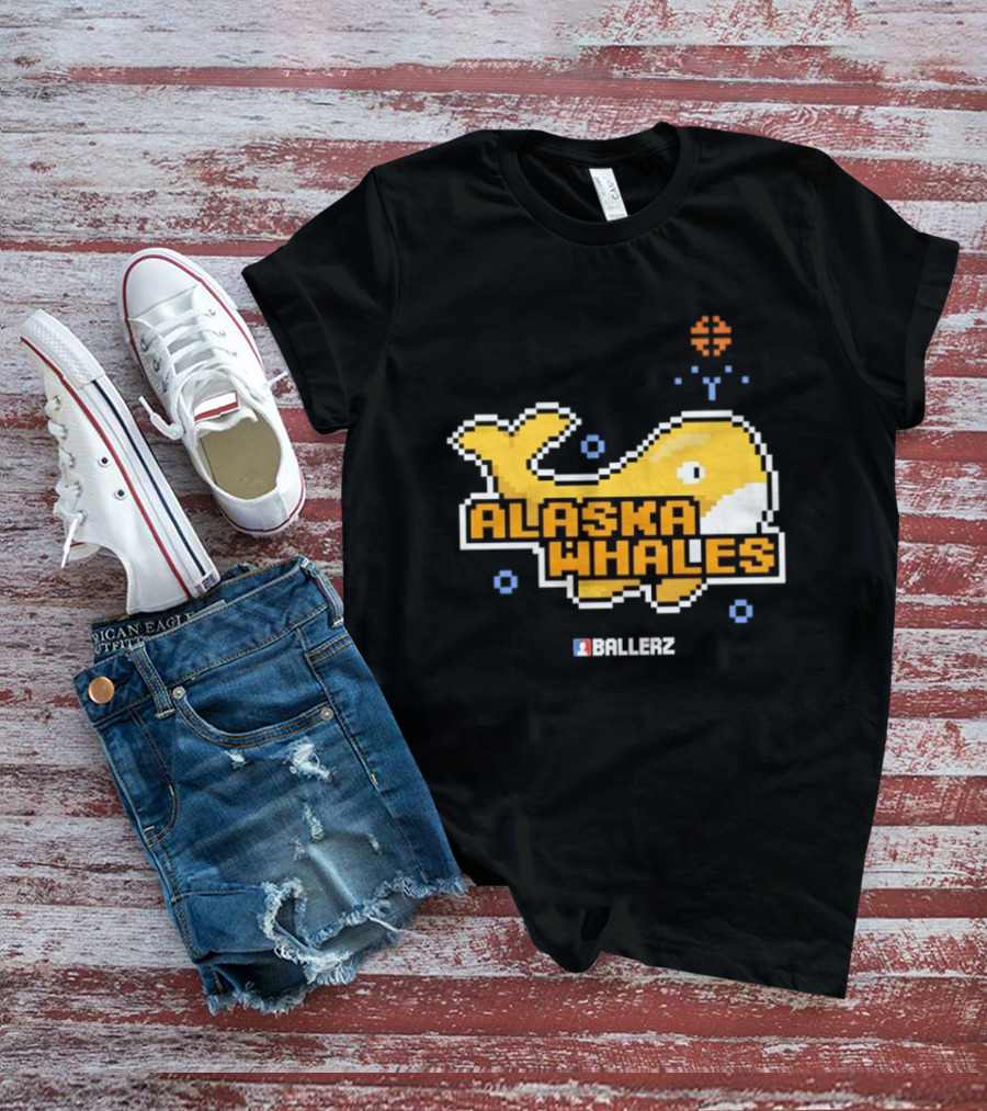 Alaska Whales Ballerz Pixel Whale T-Shirt