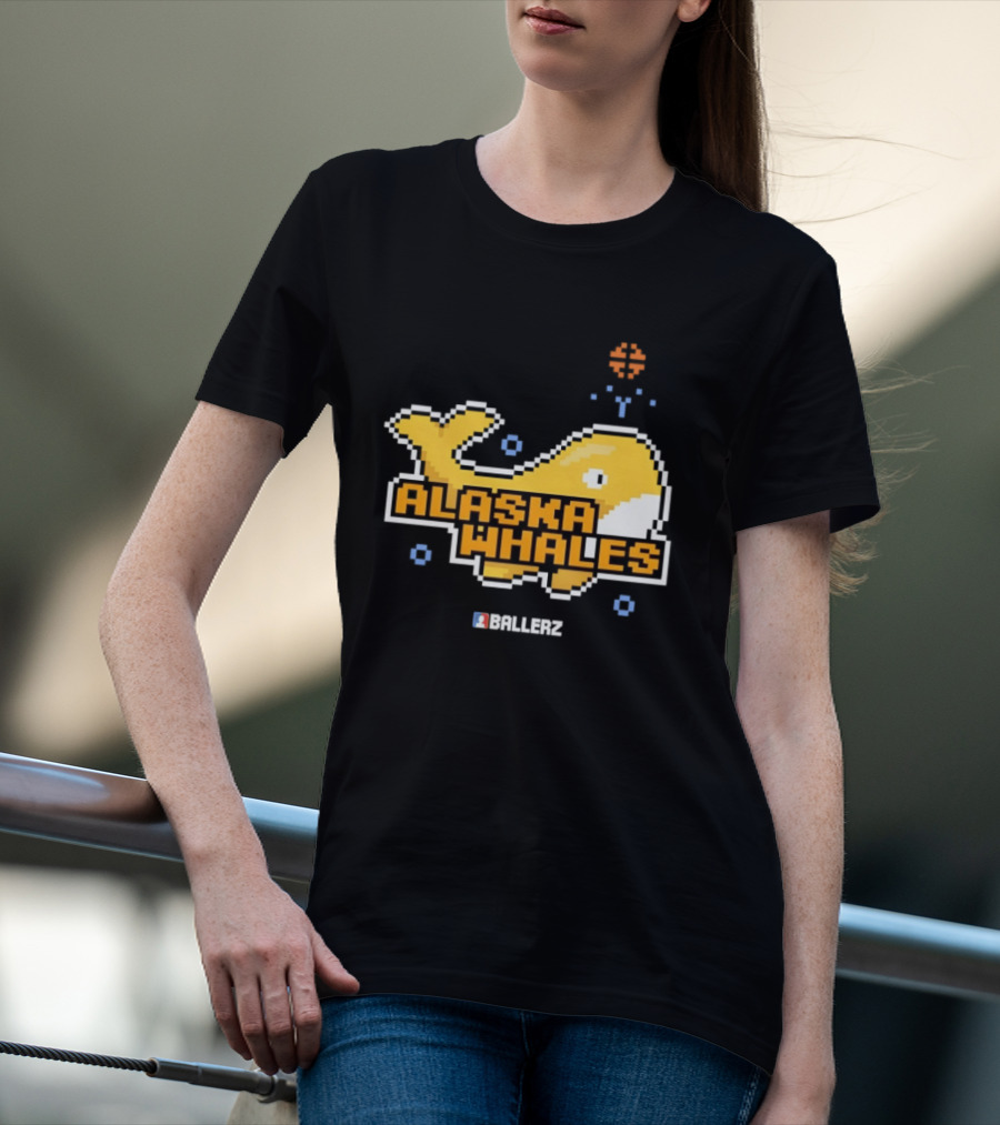 Alaska Whales Ballerz Pixel Whale T-Shirt