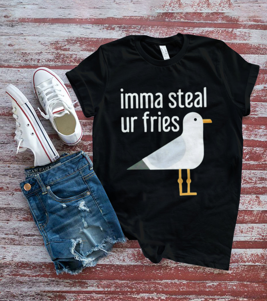 Imma Steal Ur Fries Seagull Bird Beach Humor T-Shirt