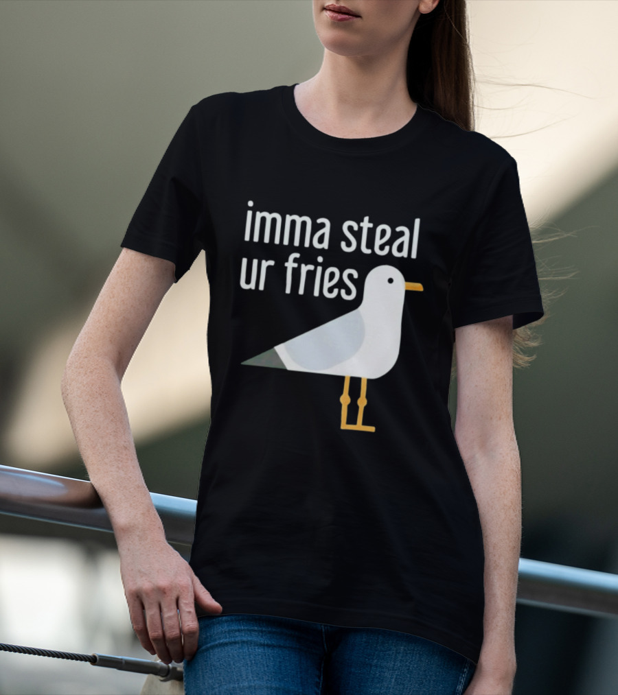 Imma Steal Ur Fries Seagull Bird Beach Humor T-Shirt