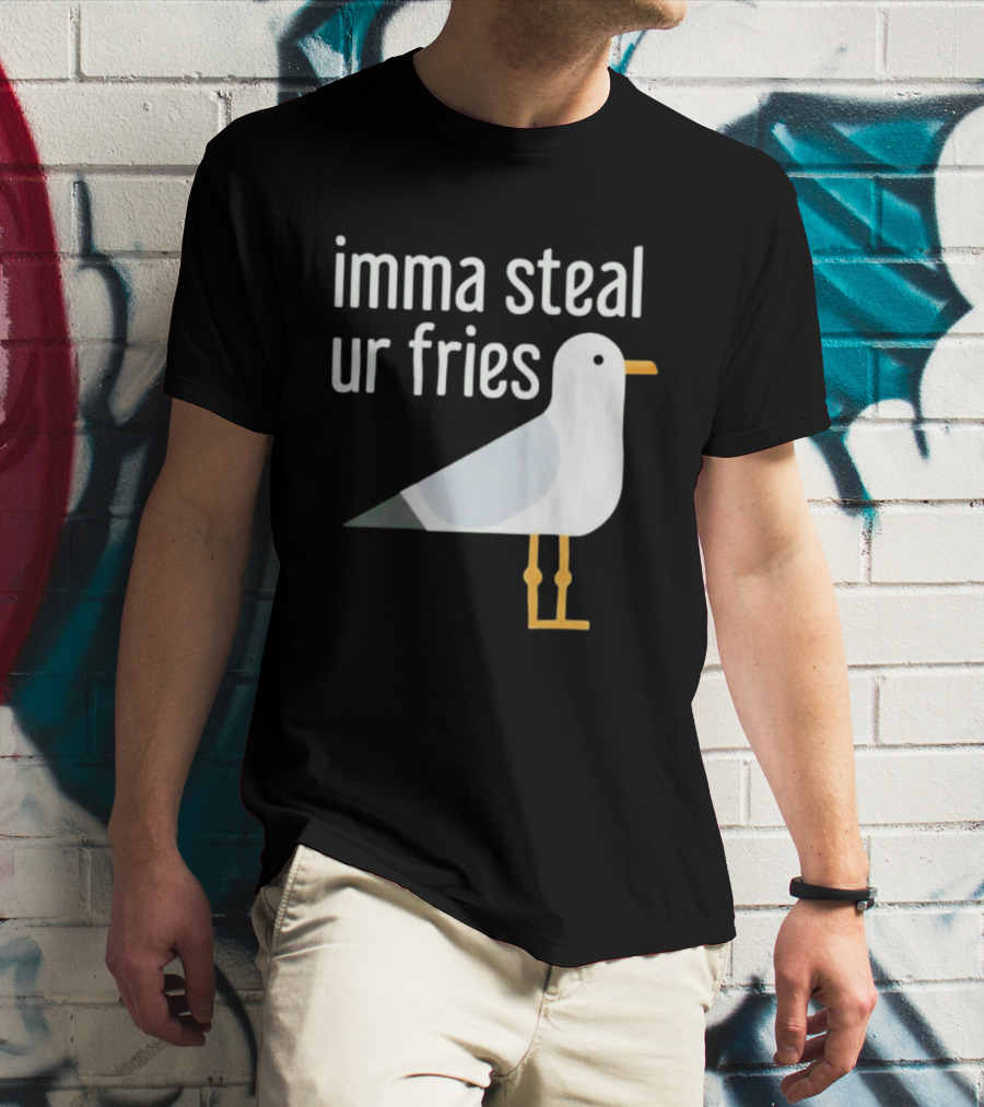 Imma Steal Ur Fries Seagull Bird Beach Humor T-Shirt