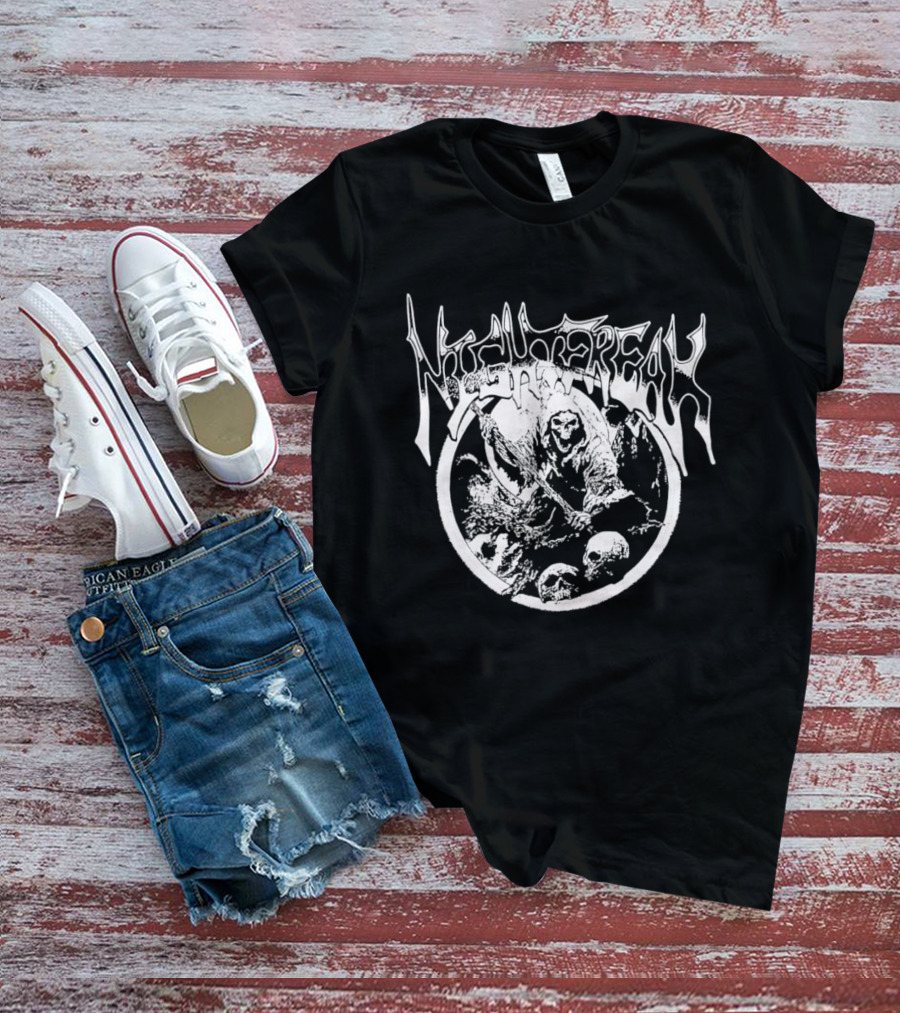 Night Freak Grim Reaper Skull Circle T-Shirt