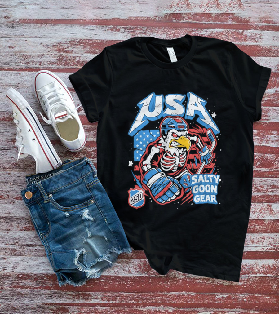 USA Skeleton Eagle 250 Salty Goon Gear T-Shirt