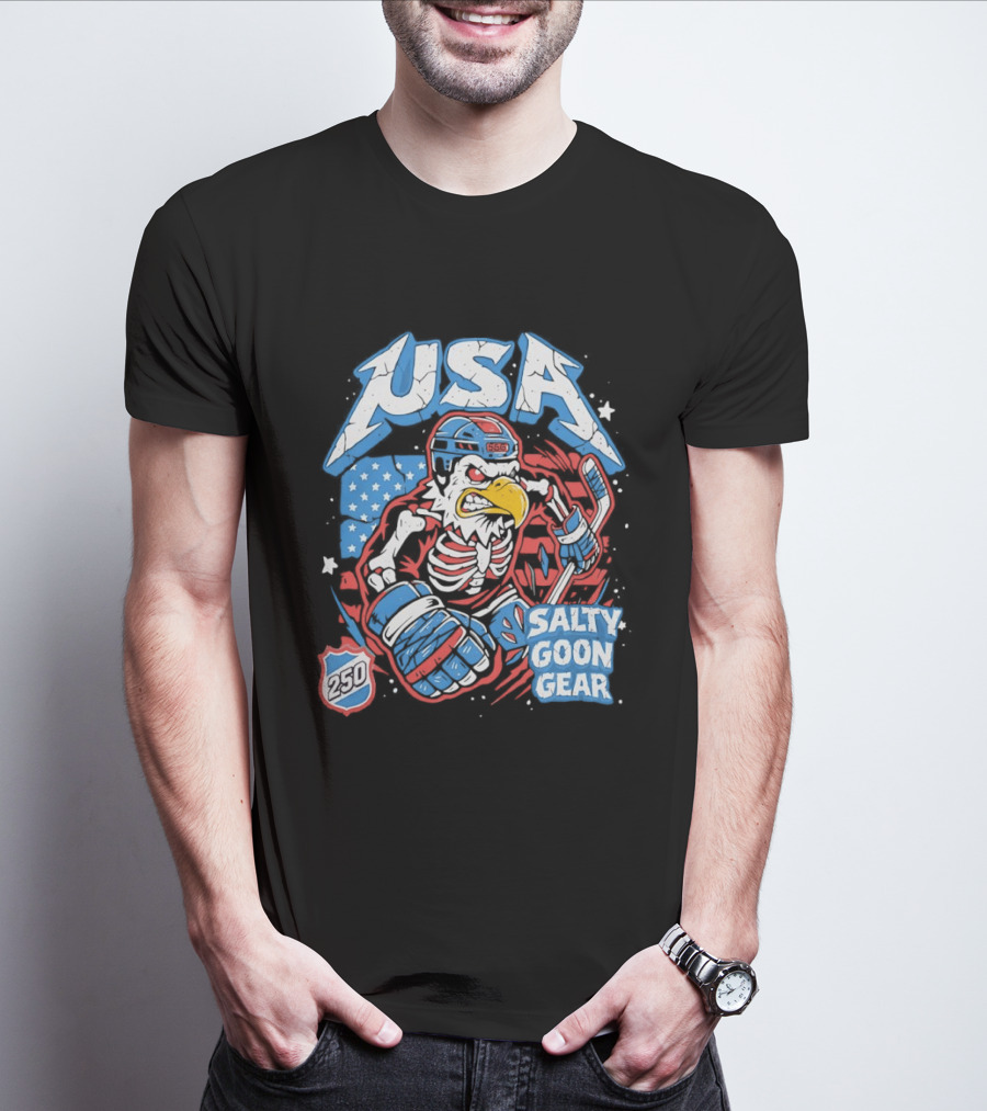 USA Skeleton Eagle 250 Salty Goon Gear T-Shirt