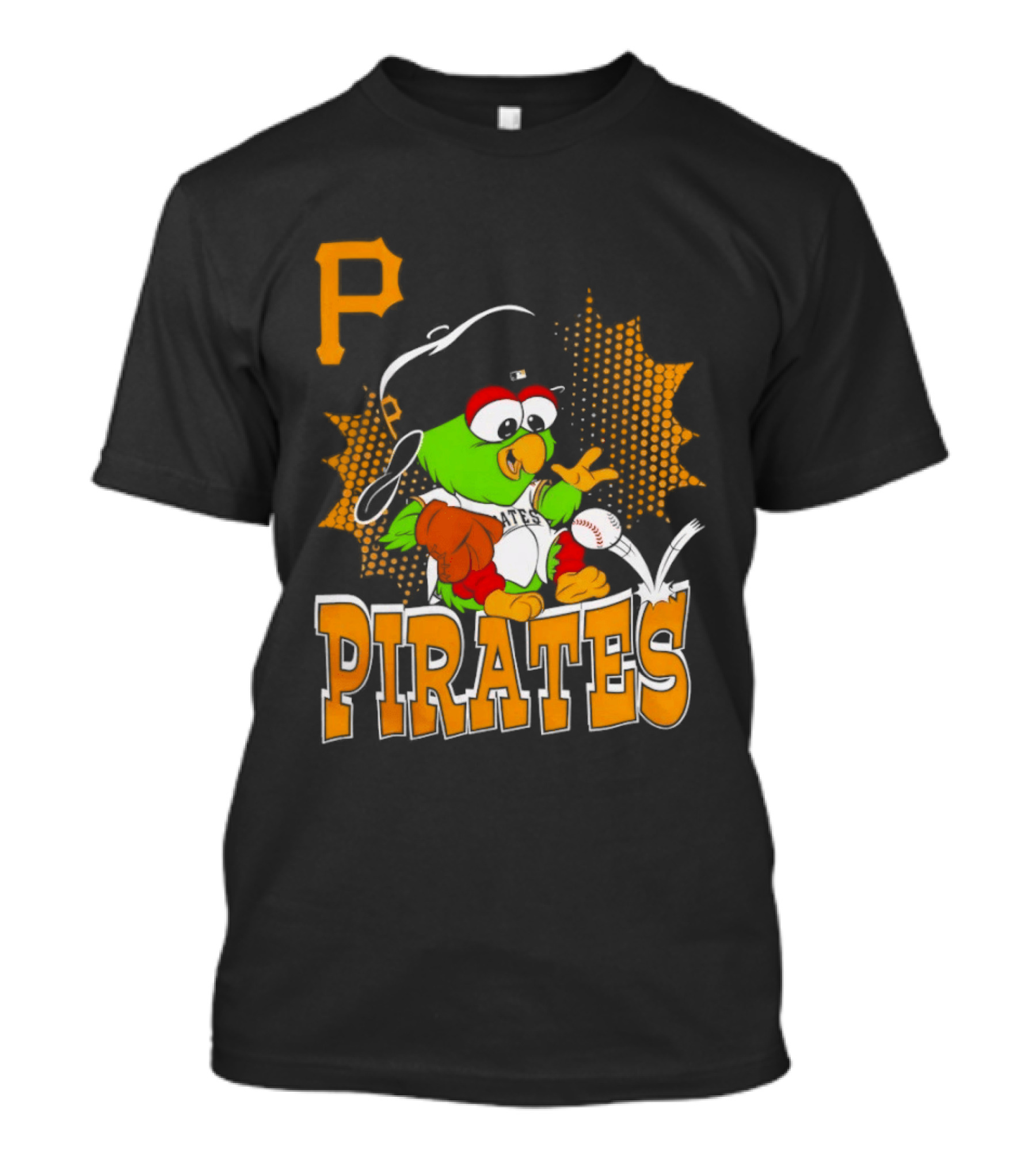 P Pittsburgh Pirates MLB Team Parrot Baseball T-Shirt